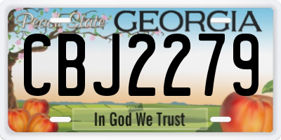 GA license plate CBJ2279