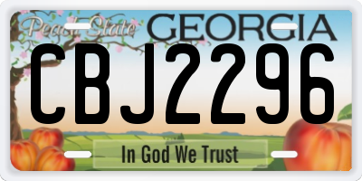 GA license plate CBJ2296