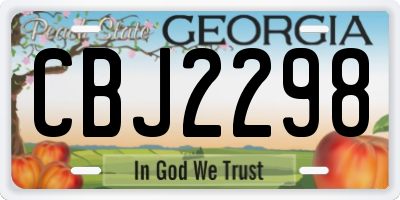 GA license plate CBJ2298
