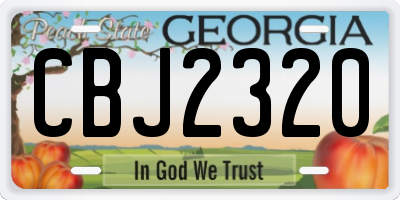 GA license plate CBJ2320