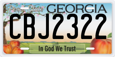 GA license plate CBJ2322