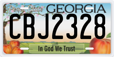GA license plate CBJ2328
