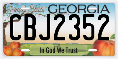 GA license plate CBJ2352