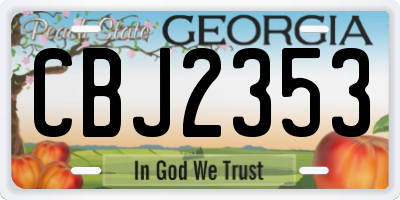 GA license plate CBJ2353