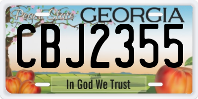 GA license plate CBJ2355