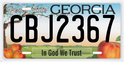 GA license plate CBJ2367