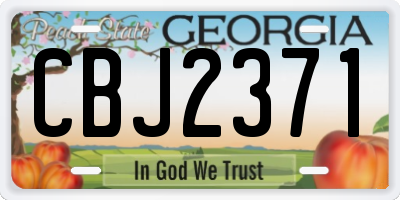 GA license plate CBJ2371