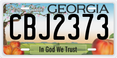GA license plate CBJ2373