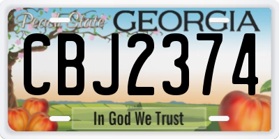GA license plate CBJ2374