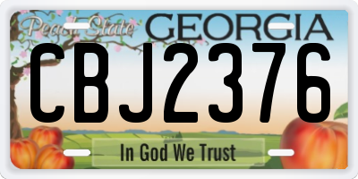 GA license plate CBJ2376