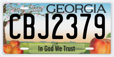GA license plate CBJ2379