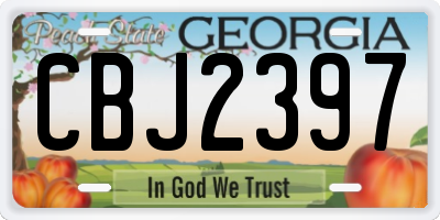 GA license plate CBJ2397