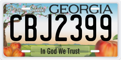 GA license plate CBJ2399