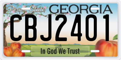 GA license plate CBJ2401