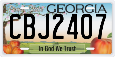 GA license plate CBJ2407