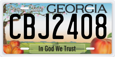 GA license plate CBJ2408