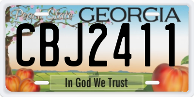 GA license plate CBJ2411