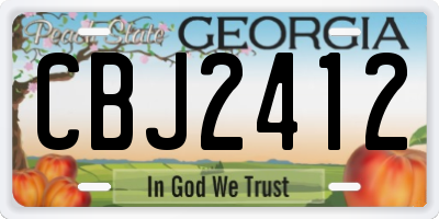 GA license plate CBJ2412