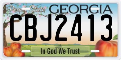 GA license plate CBJ2413