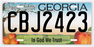 GA license plate CBJ2423