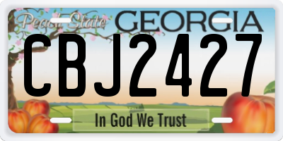 GA license plate CBJ2427