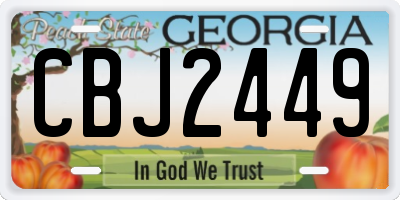 GA license plate CBJ2449