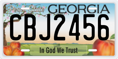 GA license plate CBJ2456