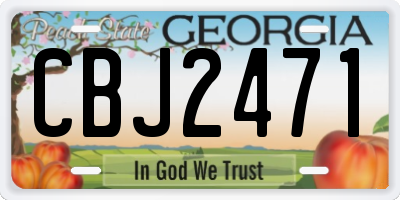 GA license plate CBJ2471