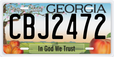 GA license plate CBJ2472