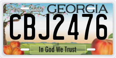 GA license plate CBJ2476