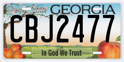 GA license plate CBJ2477