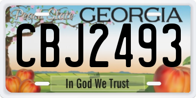 GA license plate CBJ2493