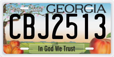 GA license plate CBJ2513