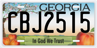 GA license plate CBJ2515