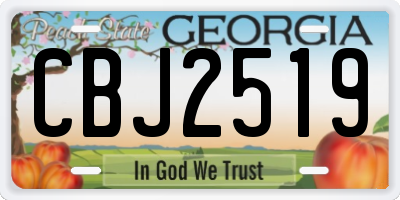 GA license plate CBJ2519