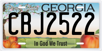 GA license plate CBJ2522