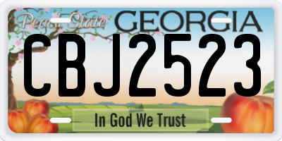 GA license plate CBJ2523