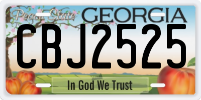 GA license plate CBJ2525