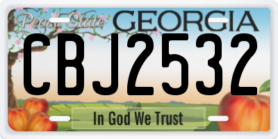 GA license plate CBJ2532
