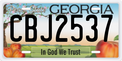 GA license plate CBJ2537