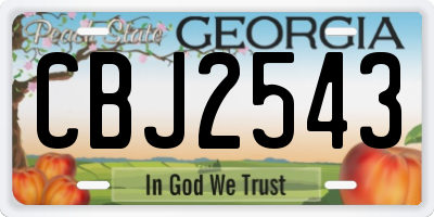 GA license plate CBJ2543