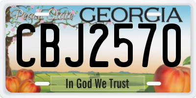GA license plate CBJ2570