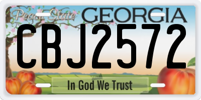 GA license plate CBJ2572
