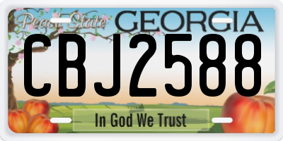 GA license plate CBJ2588