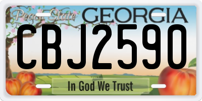 GA license plate CBJ2590