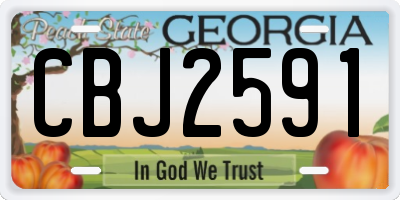 GA license plate CBJ2591