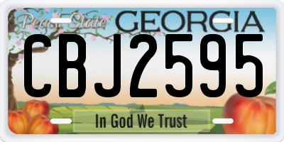 GA license plate CBJ2595