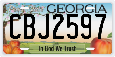 GA license plate CBJ2597