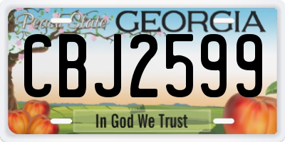 GA license plate CBJ2599
