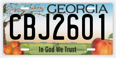 GA license plate CBJ2601